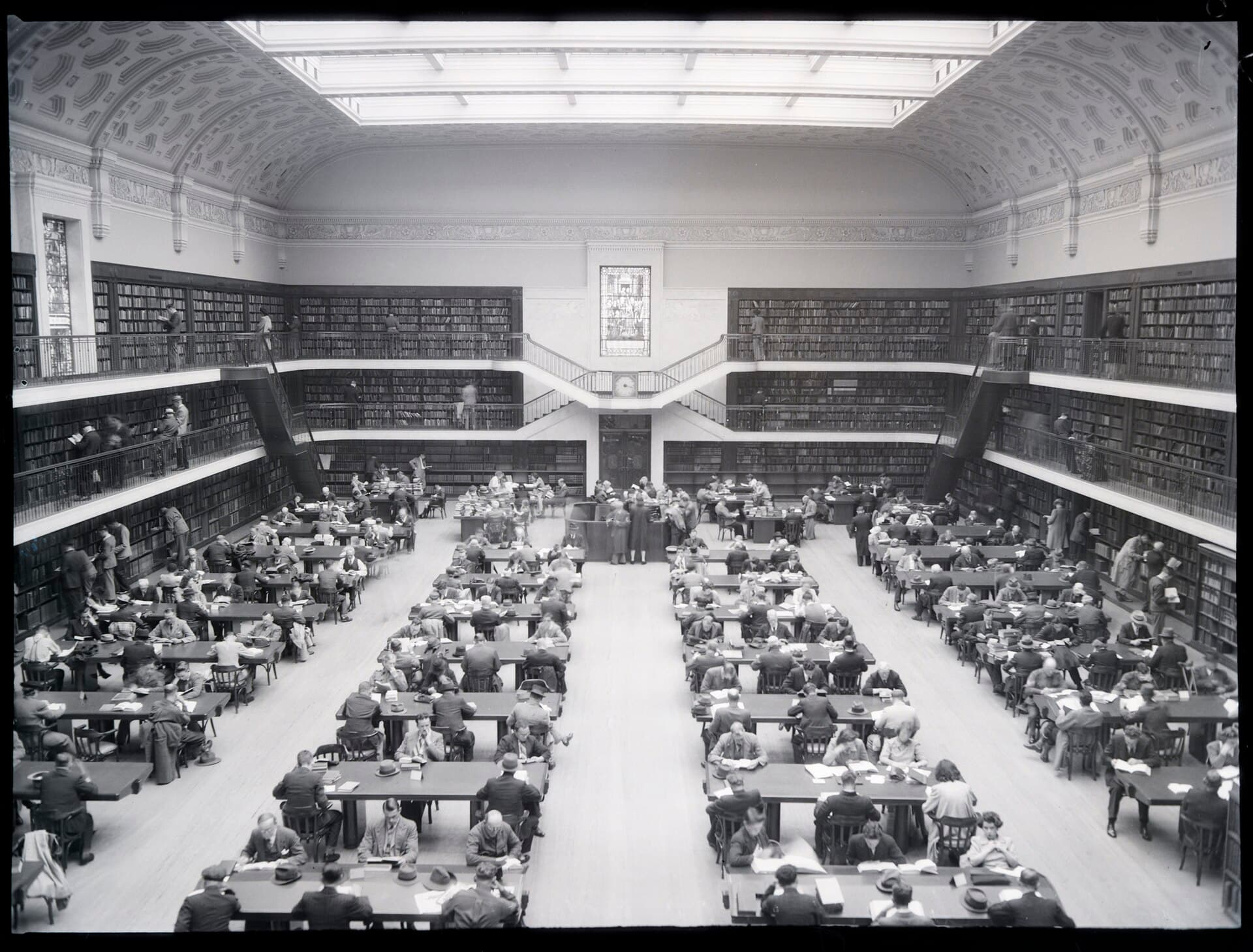 The main reading room of the Mitchell Building, State Library of New South Wales
