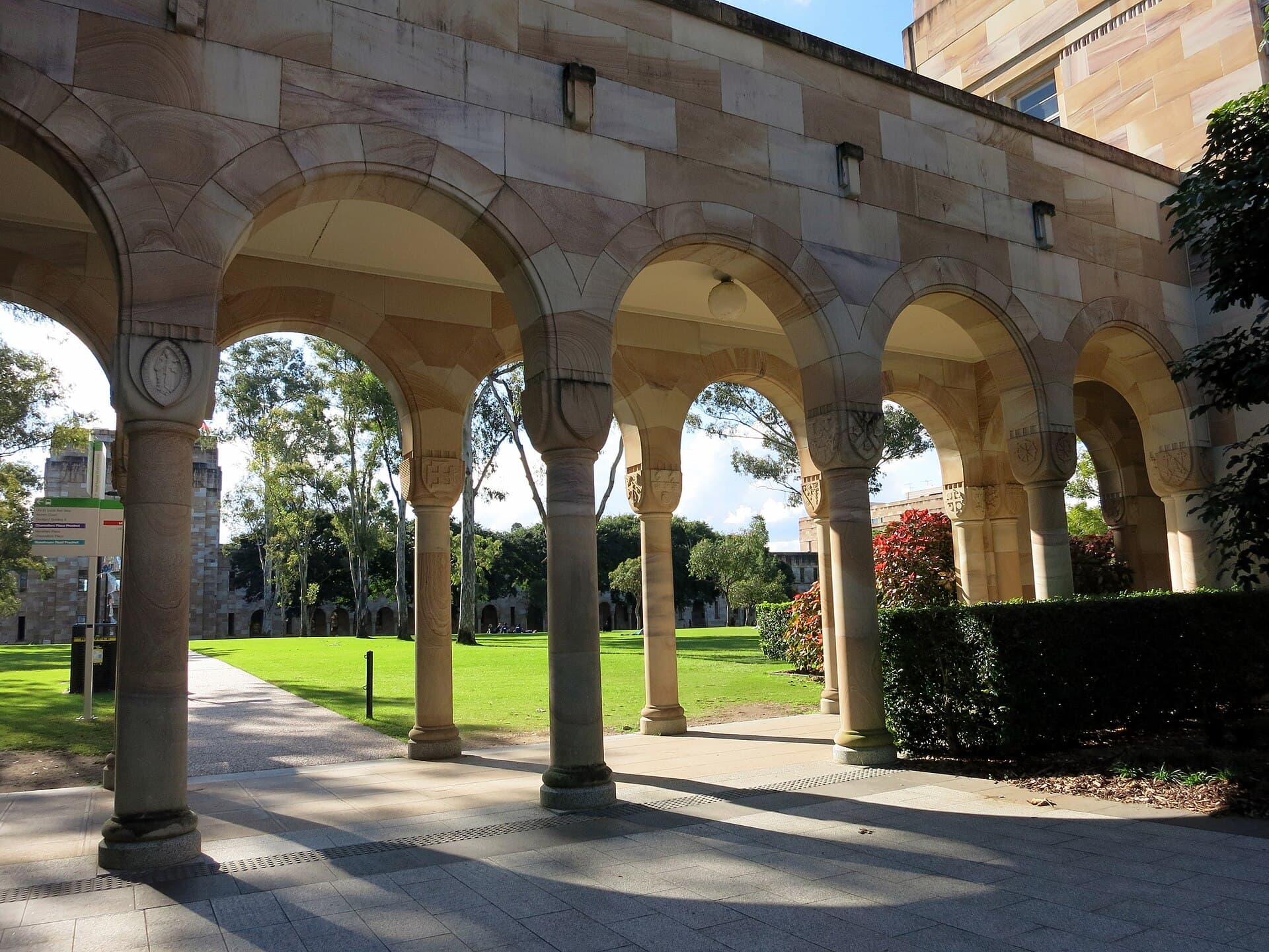 A covered walkway at the University of Queensland Great Court